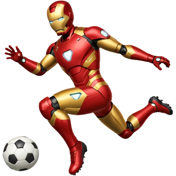 Iron man scoring a goal emoji