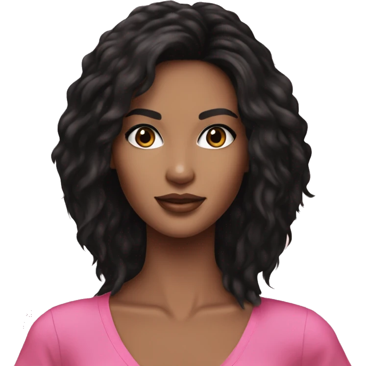 Realistic victoria secret model black hair brown eyes  emoji