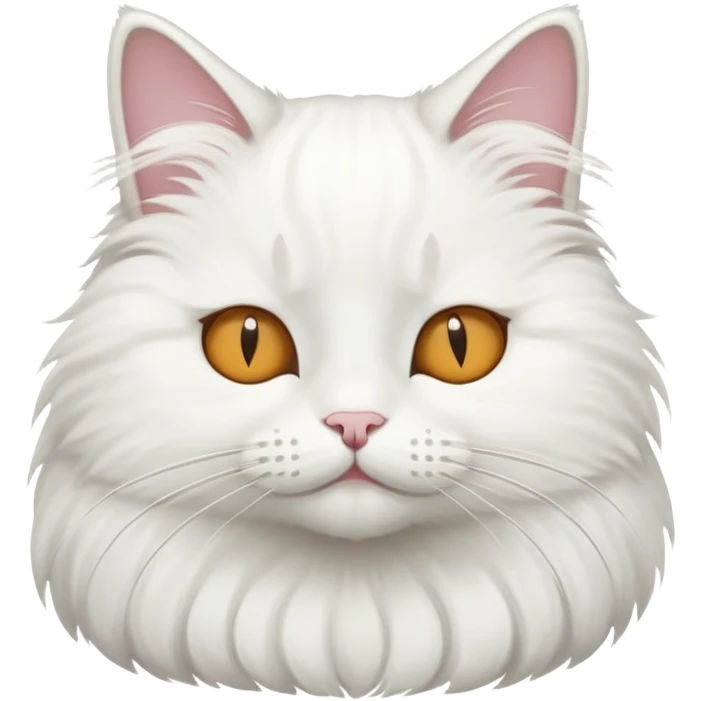 A white cat sitting with eyes closed emoji
