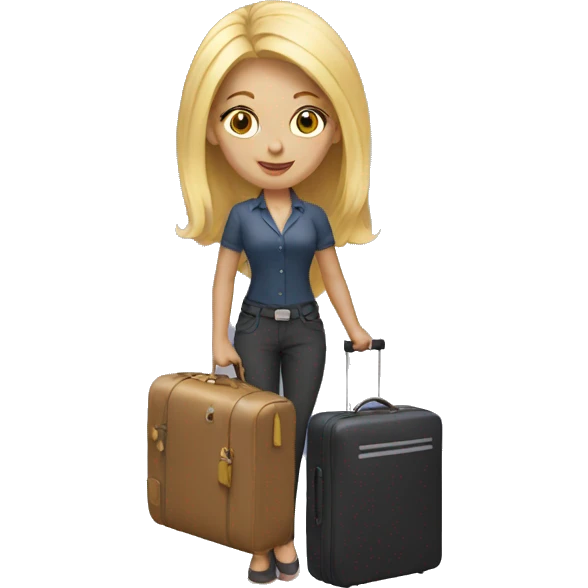 blonde woman with luggage emoji