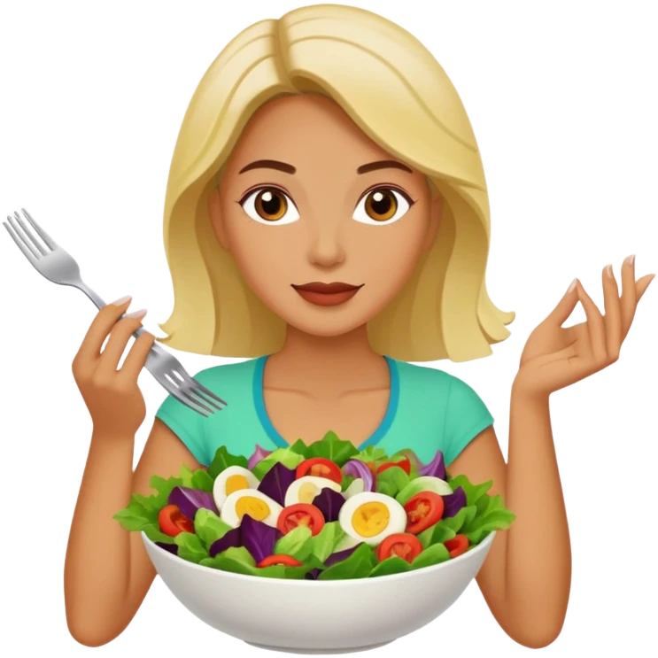women eating healthy food emoji