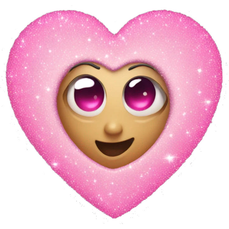 Sparkly pink heart emoji