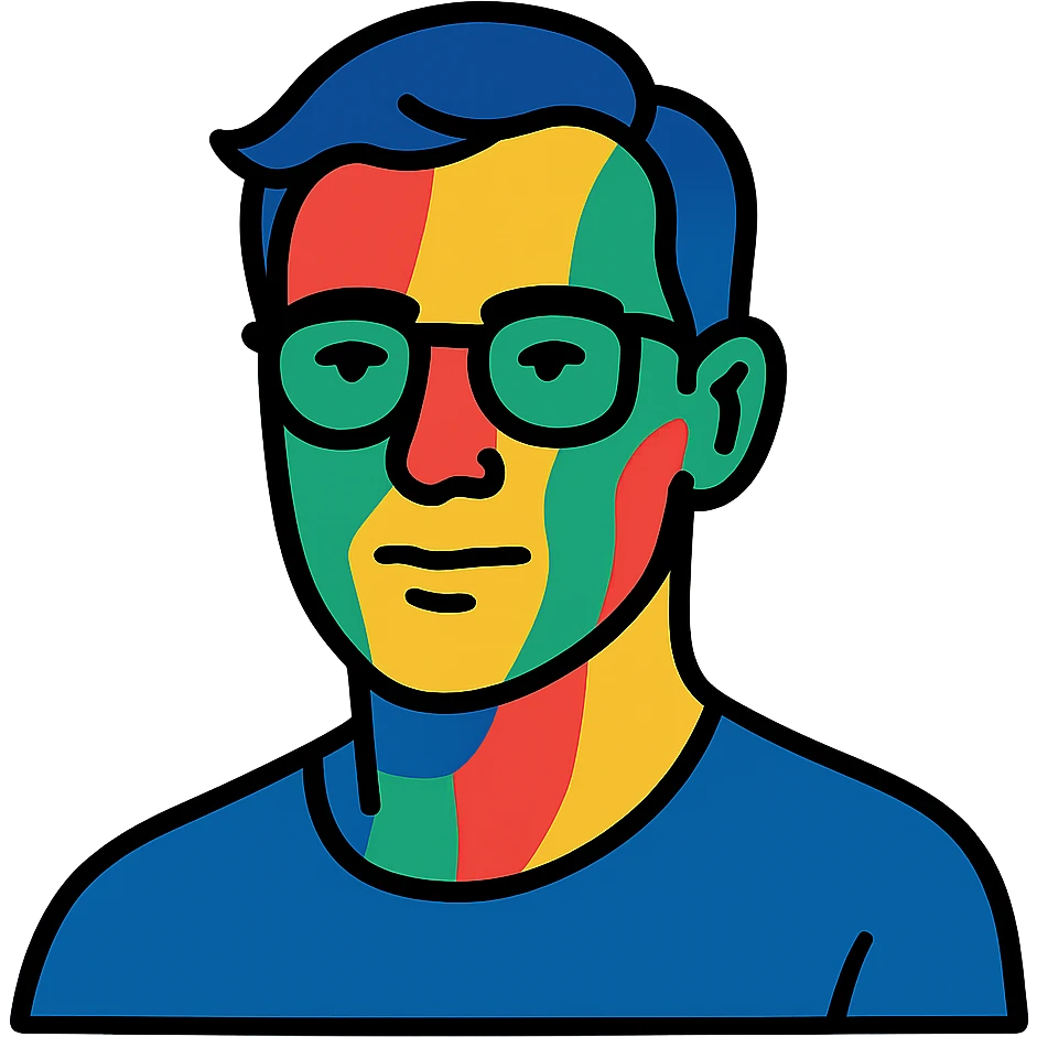self-portrait as a colorful painting emoji