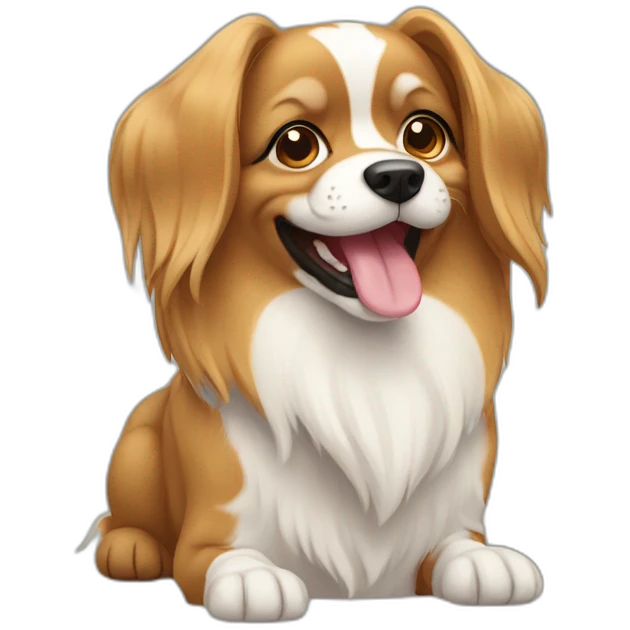 Papilion dog and smile emoji