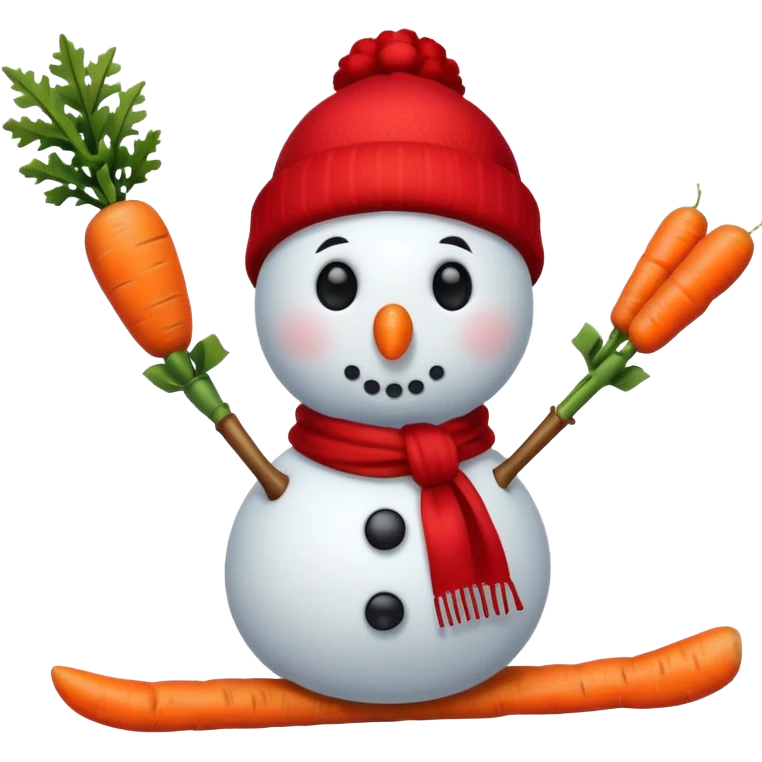 Snowman skiing emoji