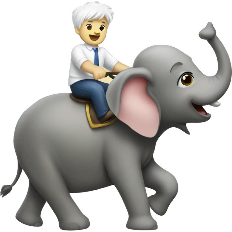 westie riding an elephant emoji