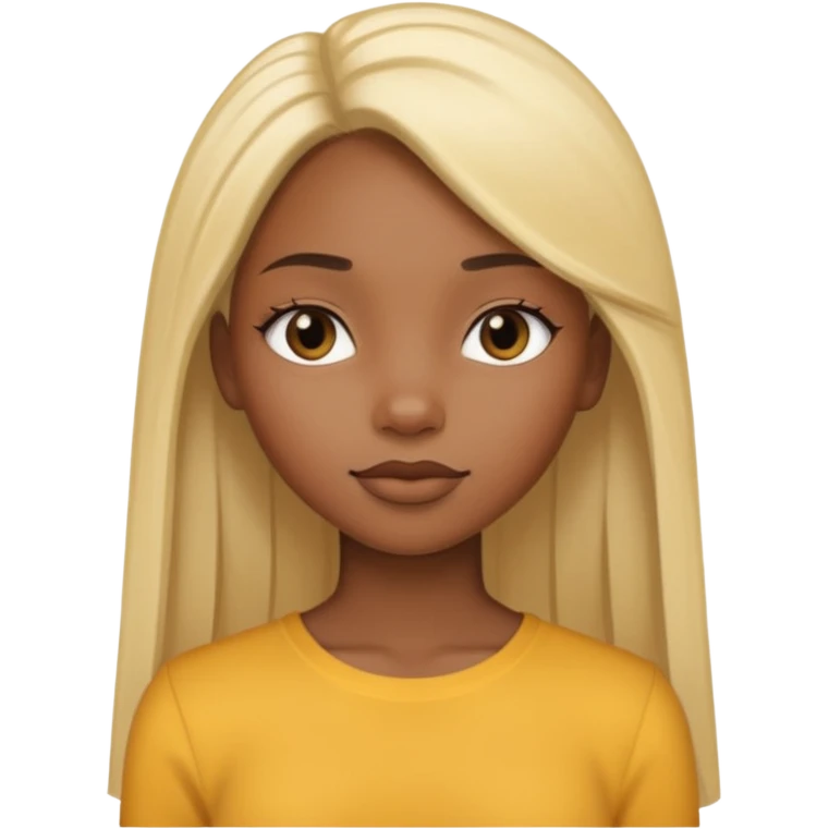 Black girl with long straight blonde hair emoji