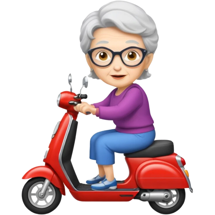 Super fast Granny on a scooter emoji