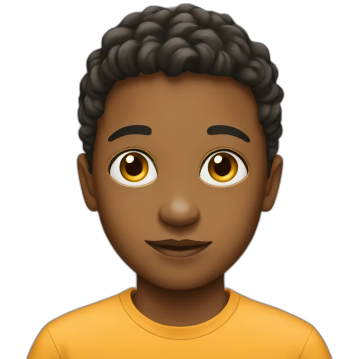 A young boy, a media activist emoji