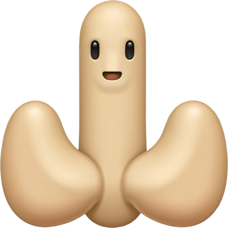 beige skin color and pink cylindrical shaft penis, erect, phallus shape, no face, with glans tip at one end emoji