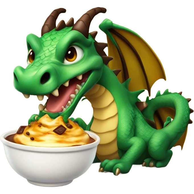 dragon eating brown pudding  emoji