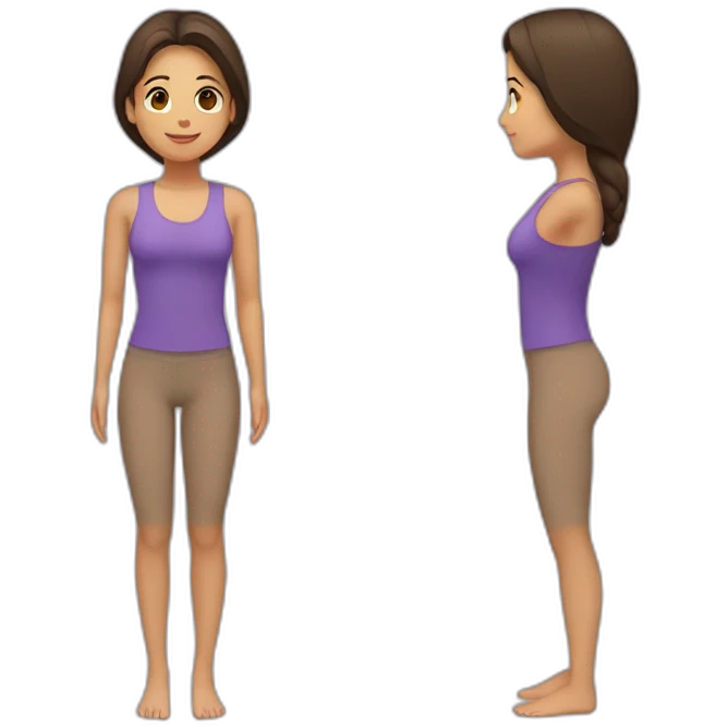 Latina girl brunette hair in Tadasana yoga emoji