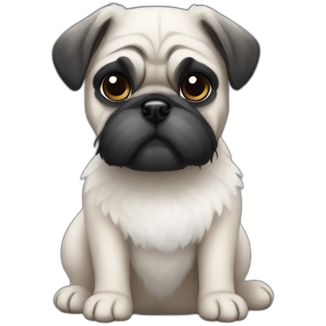 pug x schnauzer with white furr emoji
