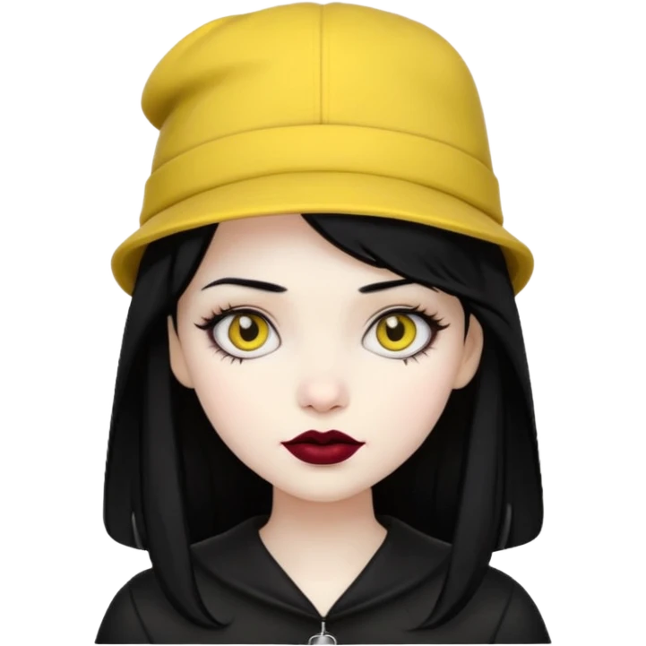 black gothic girl yellow hat emoji