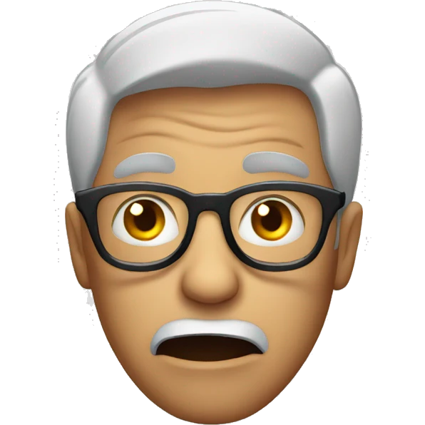 A scared guy wearing glasses emoji