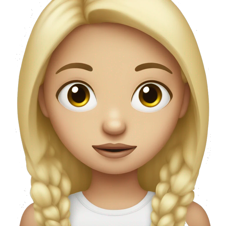 a girl holding with big eyes and dark circles under  emoji