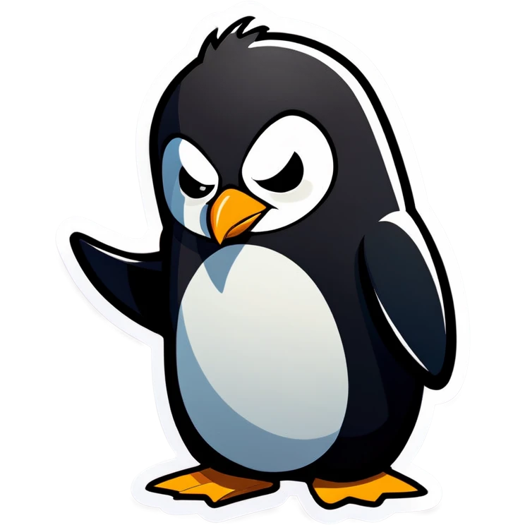 An angry penguin emoji