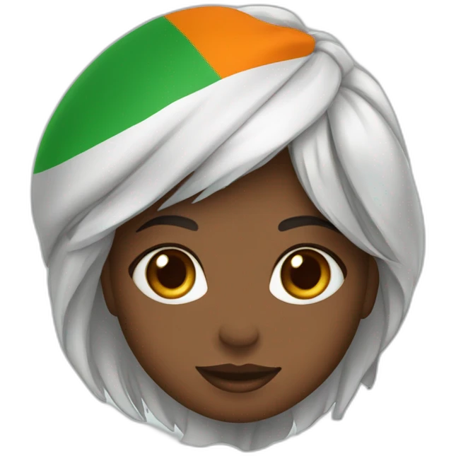 Fille avec le drapeau de la côte d'ivoire emoji