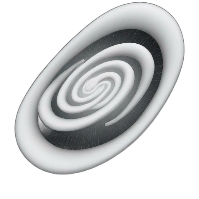 white 3d spiral on black hole background emoji