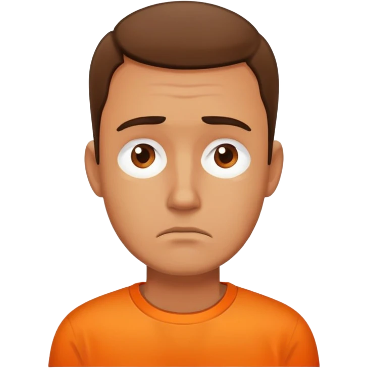 Sad man wearing orange shirt  emoji