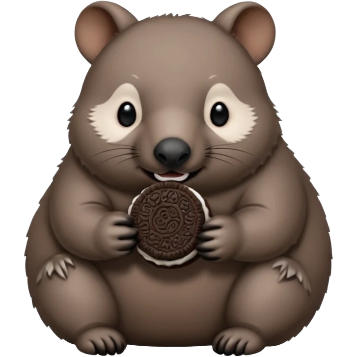 Wombat eating a oreo emoji