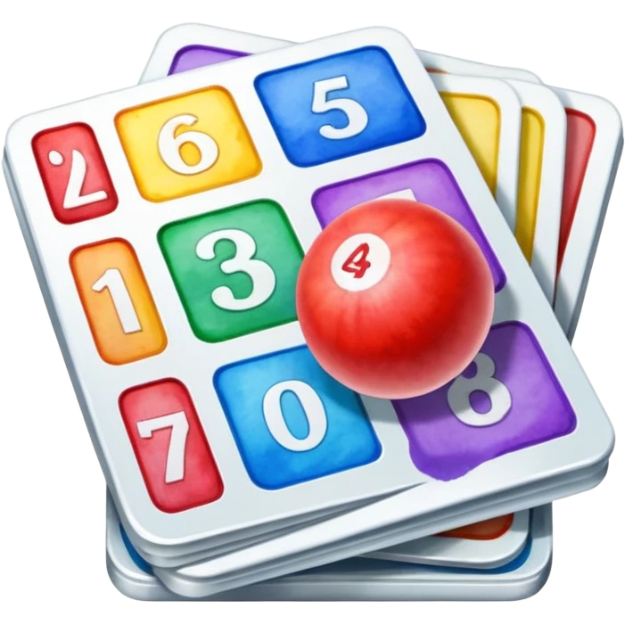 watercolor Lotto cards book emoji