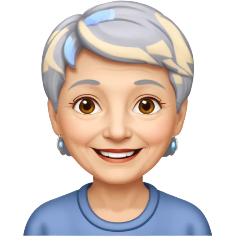 Happy birthday old lady short hair emoji