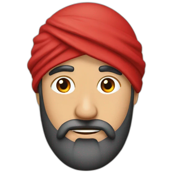 Arabe ave bouton rouge en main emoji