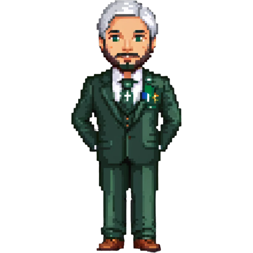 Pakistani diplomat in formal attire with Pakistan flag colors emoji