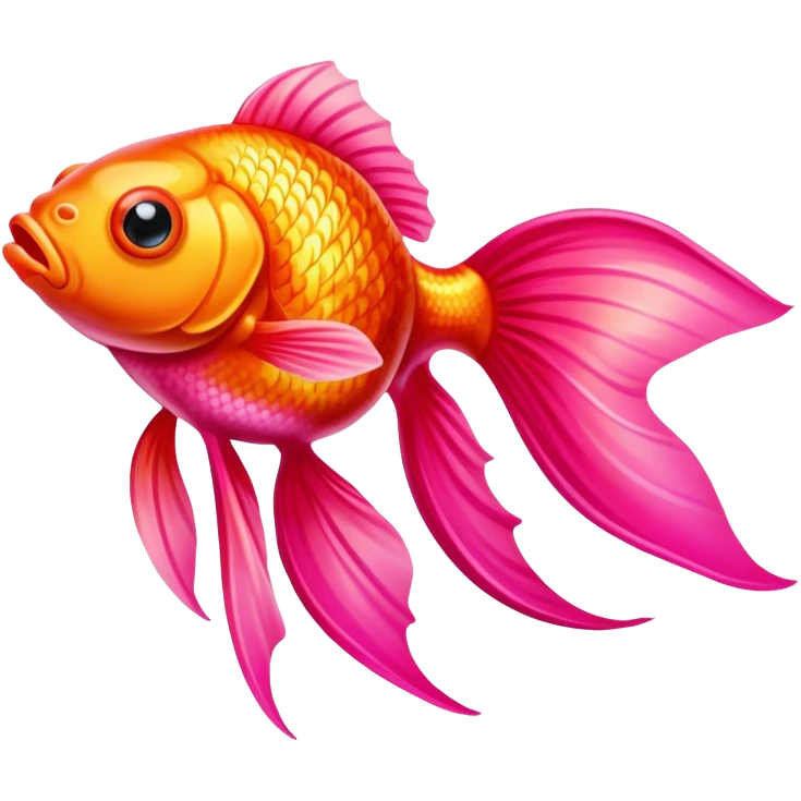 Hot pink goldfish food emoji