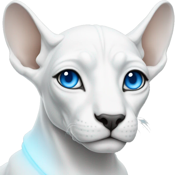 white sphinx with blue eyes  emoji