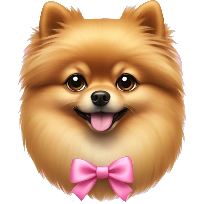 Pomeranian with pink bow emoji