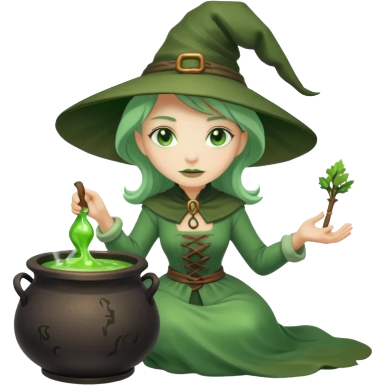 green witch cooking potion emoji