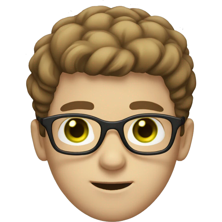 boy with green eyes with glasses brown hair brown beard pale skin emoji