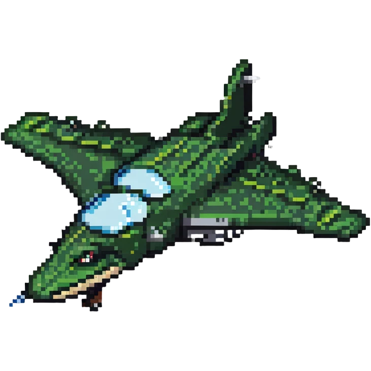Futuristic crocodile jet fighter emoji
