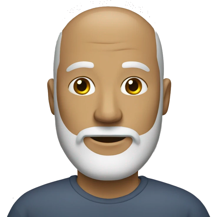 A middle-age man with a beard and a bald head emoji