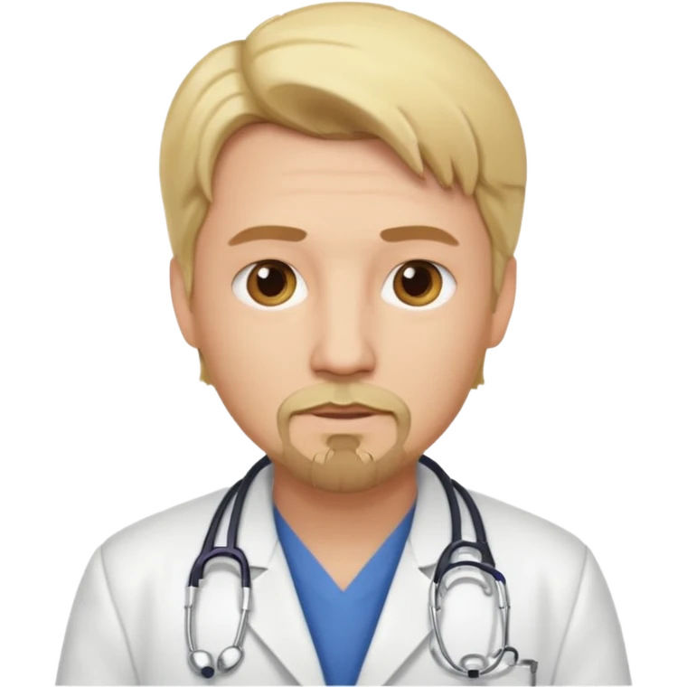 Blonde Doctor in white coat with blond goatie emoji