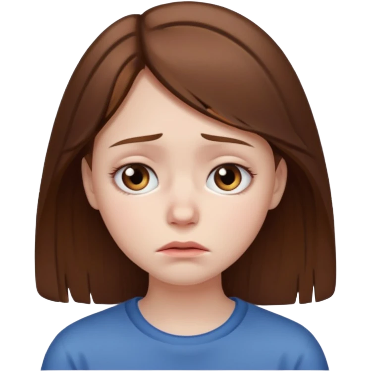 Sad brown hair girl emoji