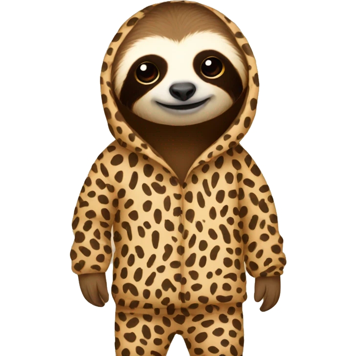 sloth in cheetah pajamas emoji