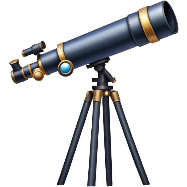 An icon featuring a telescope, stars, and a planet, symbolizing astronomy. The design includes a crescent moon, distant galaxies, and constellations, representing the study of space and celestial bodies. Transparent background highlights the exploration of the universe and cosmic phenomena. emoji