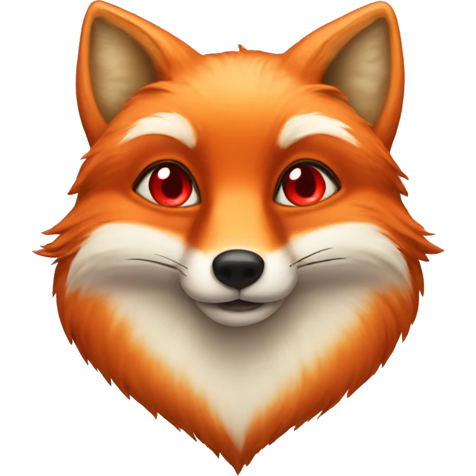 lush red fox face with hearts as eyes emoji