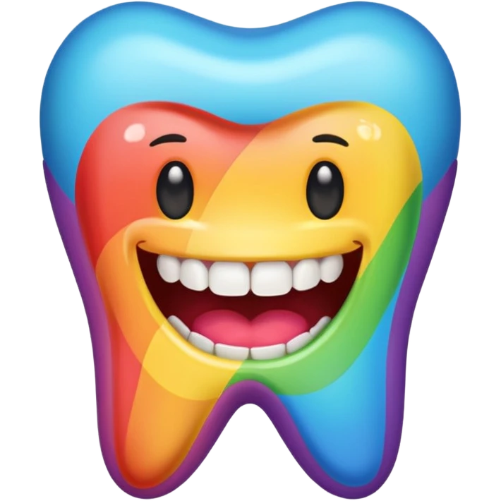 a beautiful rainbow teeth emoji