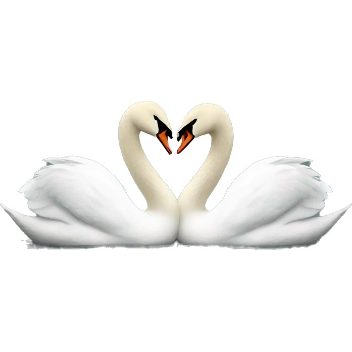 2 swans making a heart emoji