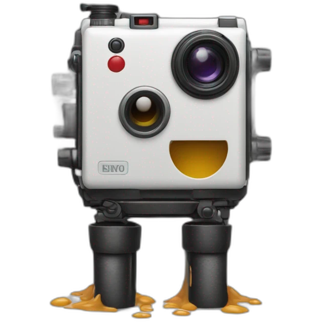 the the back side of the camera is on legs emoji