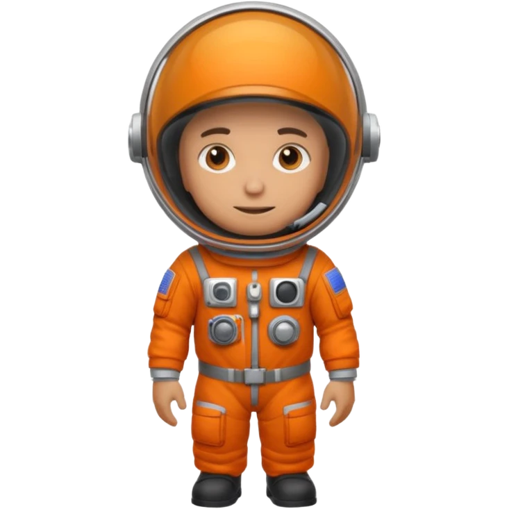 Engineer in an orange astronaut suit emoji