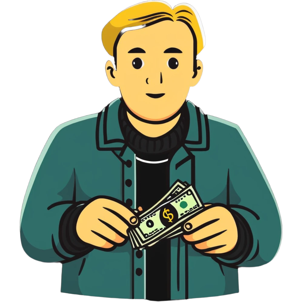 Nikolai Astrup, Norwegian politician, holding a pack of money in his hand emoji