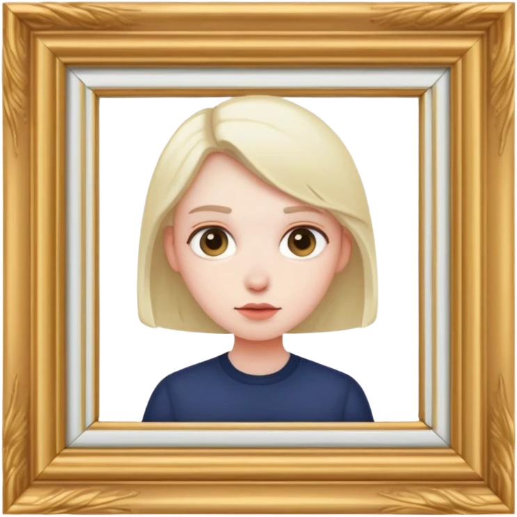 perfectionist person with focused expression adjusting a picture frame emoji