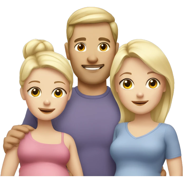 White family of 4, blonde dad, pregnant mom, 2 toddler girls one blonde one brunette emoji
