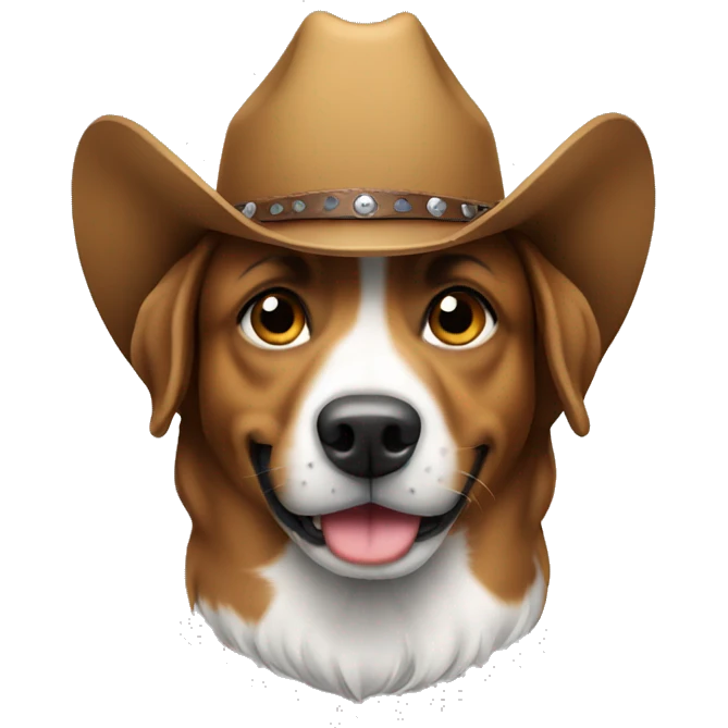 Dog wearing cowboy hat emoji