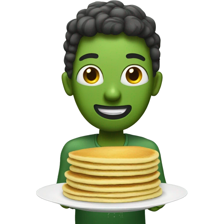 Pickle holding pancakes emoji